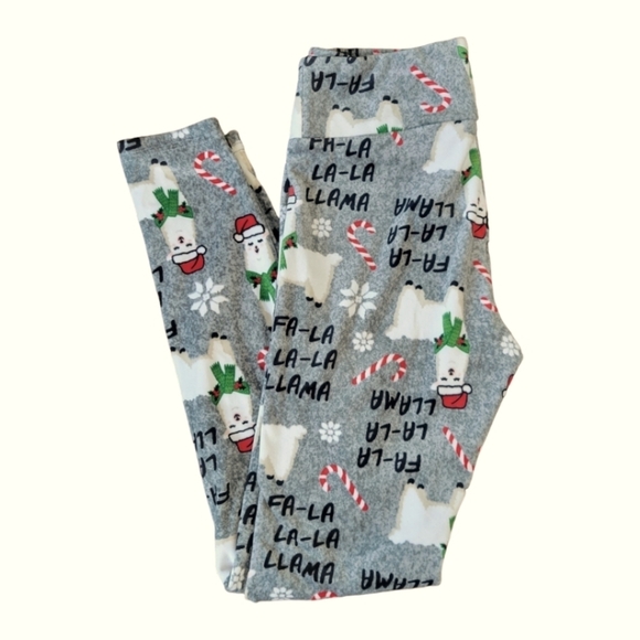 Super Soft‎ Juniors' M Holiday Christmas Llama Velour Leggings Lounge Pants PJs - Picture 4 of 13